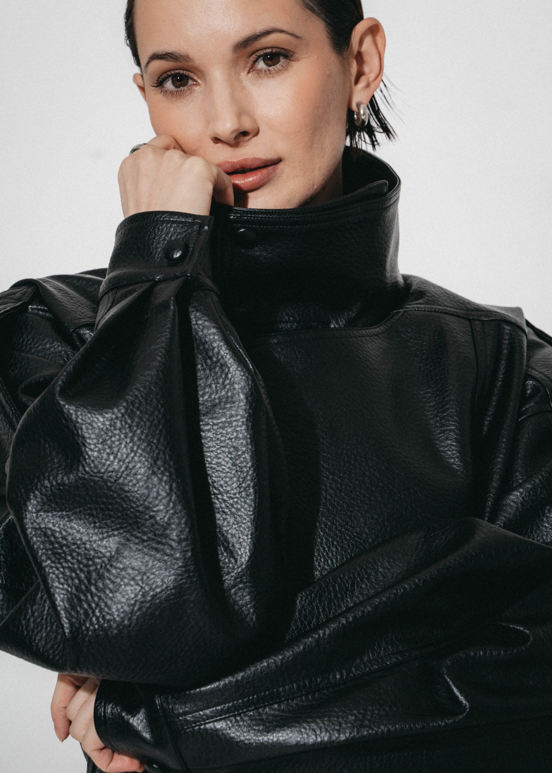 LJ Oversized Kunstleder Jacke – Bild 2