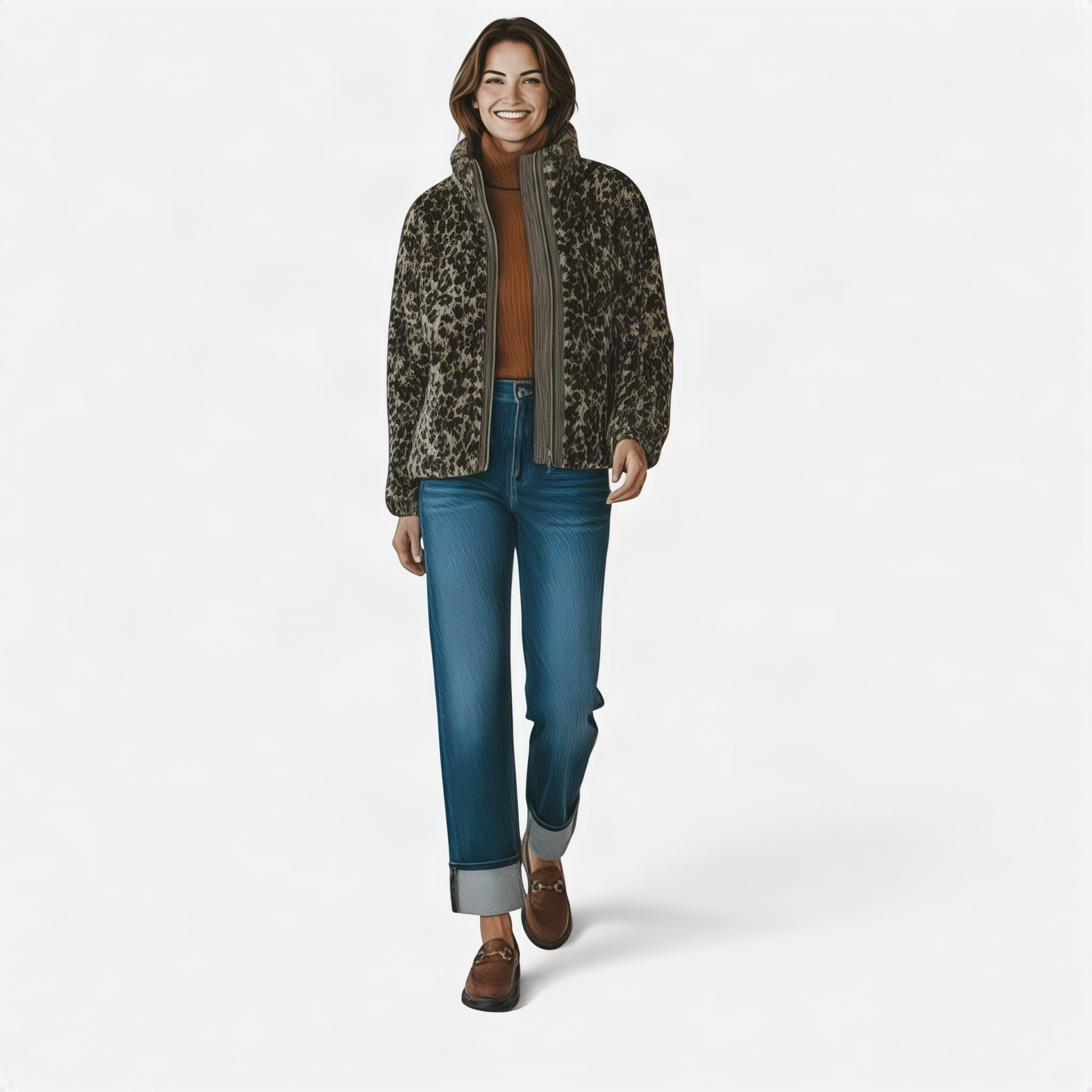 Teddyfleece Jacke Leo-Print – Bild 3