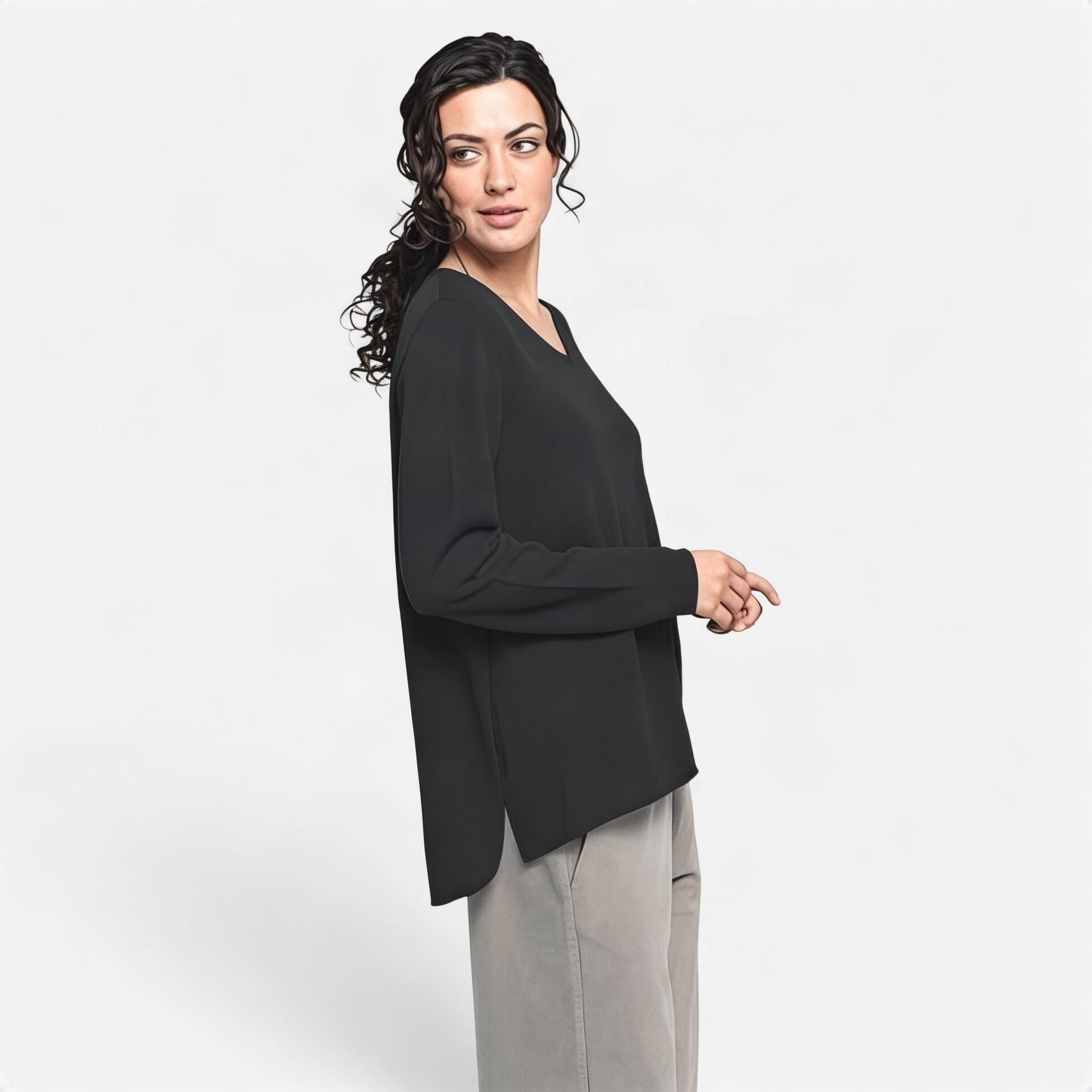 Vetono Oversized Pullover V-Ausschnitt – Bild 3